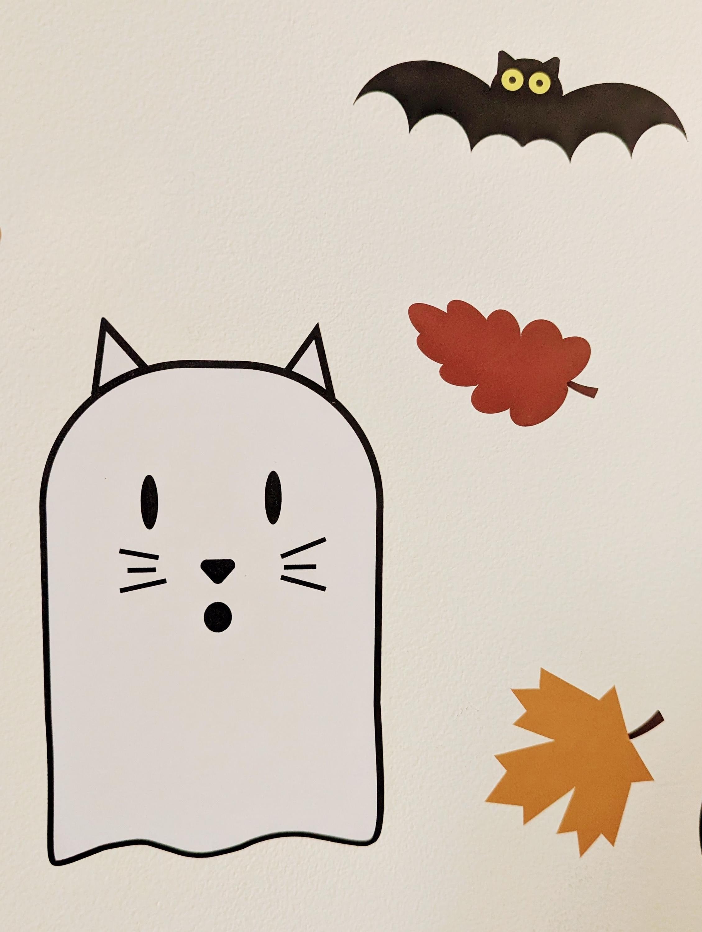 Ghost, pumpkin and leaf decals