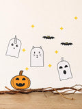 Ghost, bat and moon wall decals on a wall