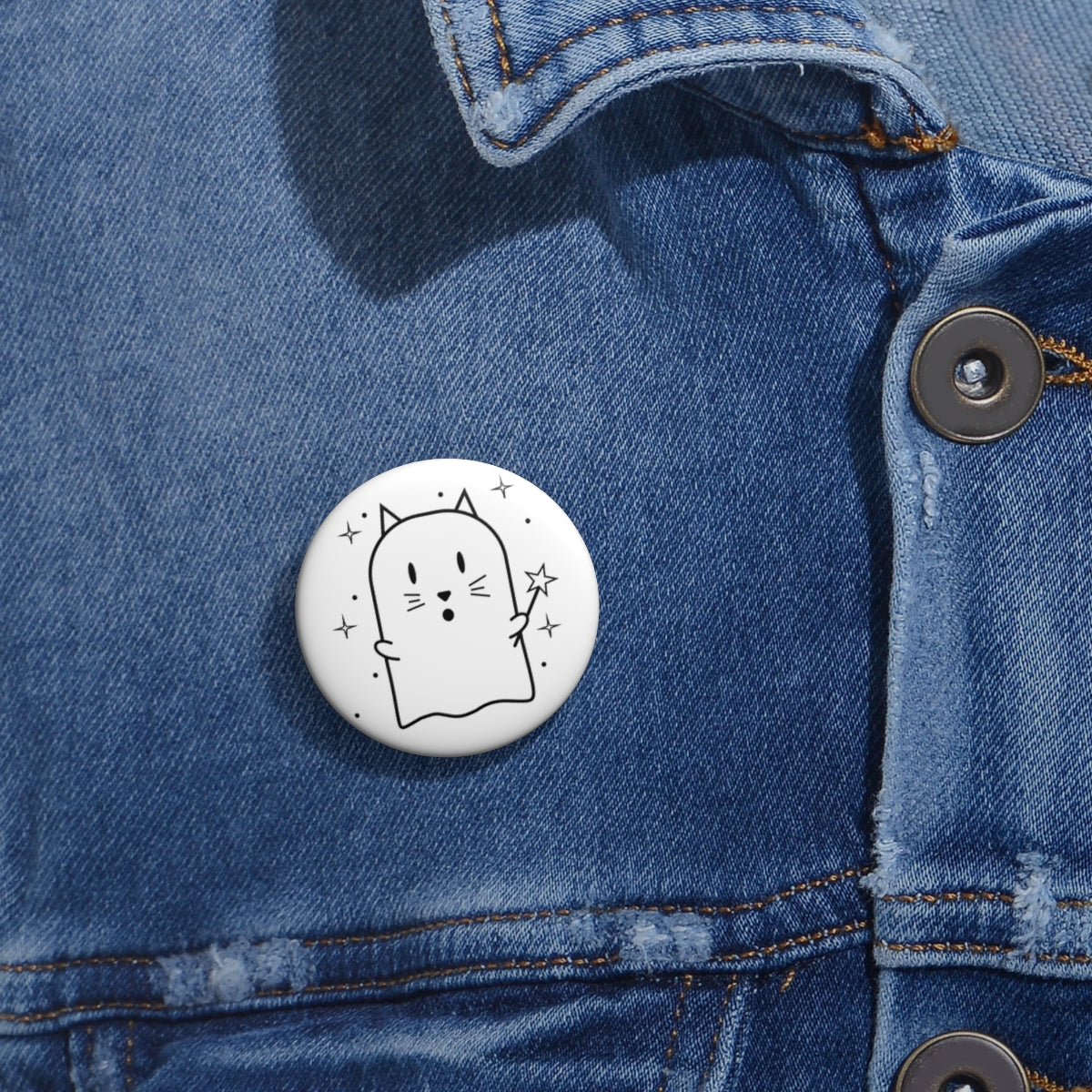 Ghost cat pin detail