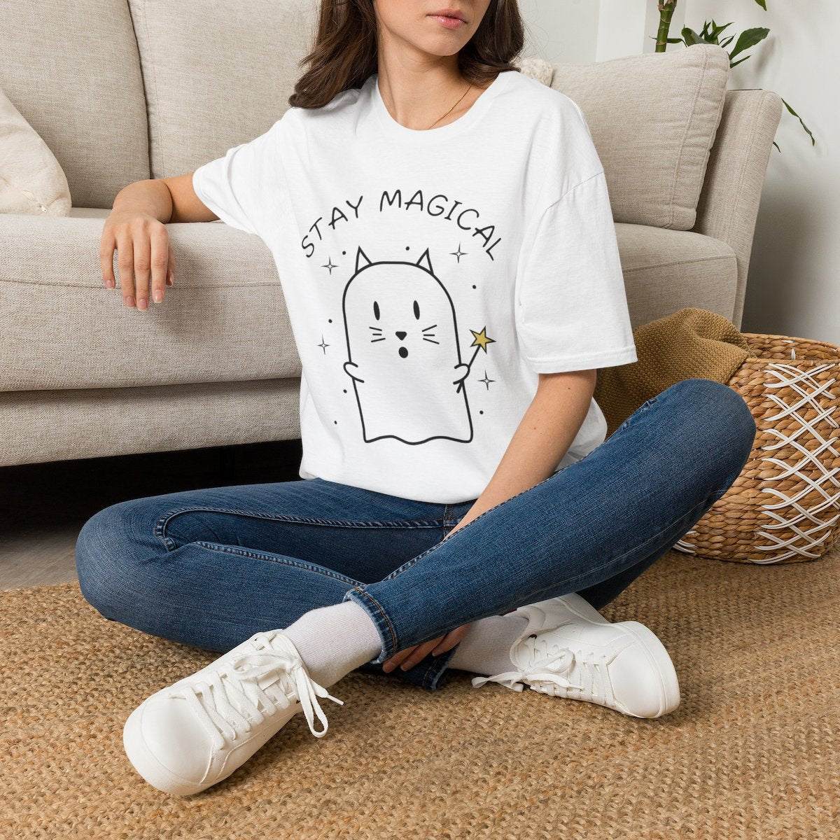 Stay Magical Cat tee lifestyle